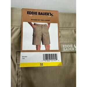 Eddie Bauer Men's Rainer 10-inch Tech Short Tan NWT 32 - Ready for Summer?